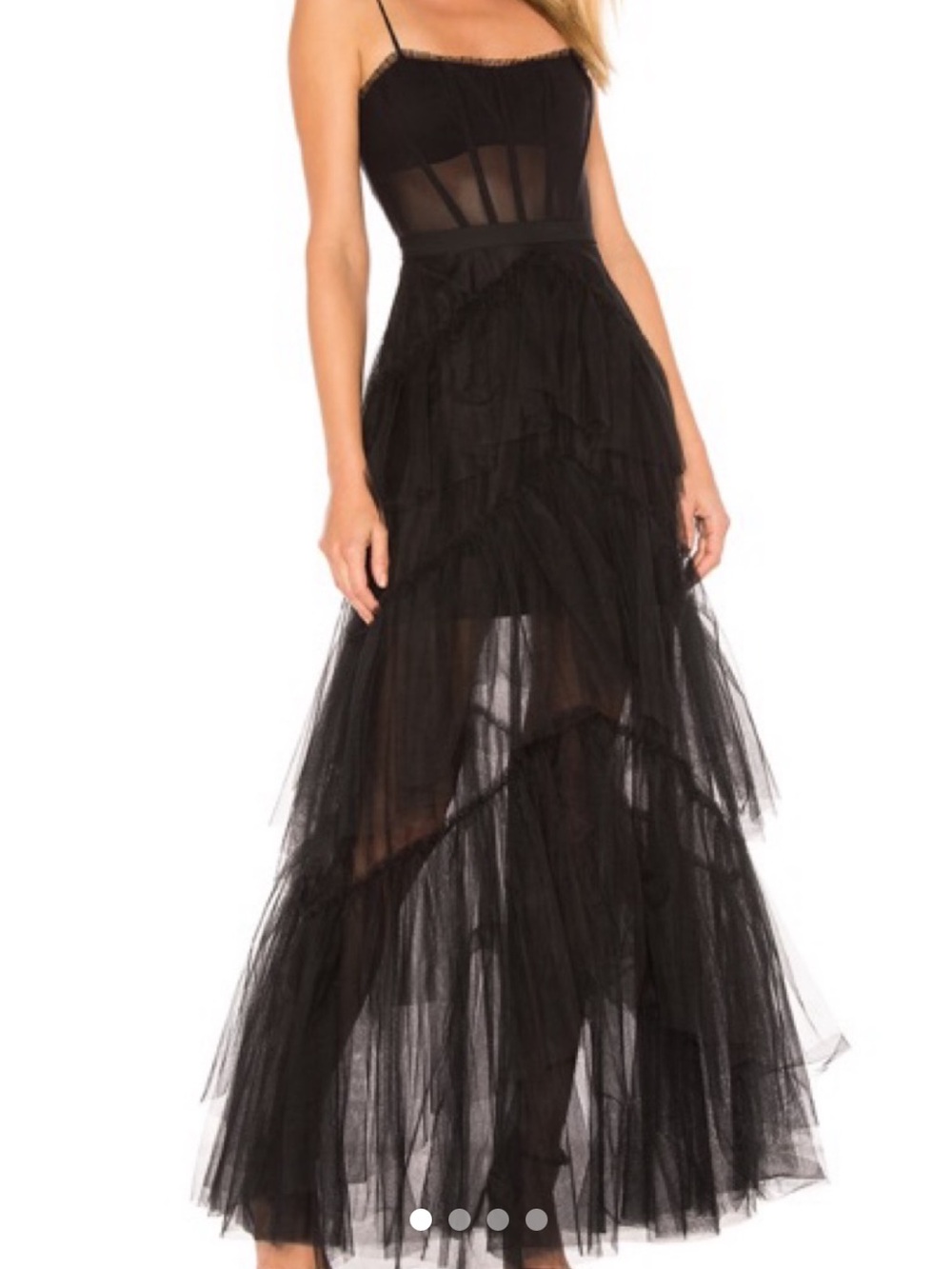 Corset Tulle Gown In Black  - BCBGMAXAZRIA